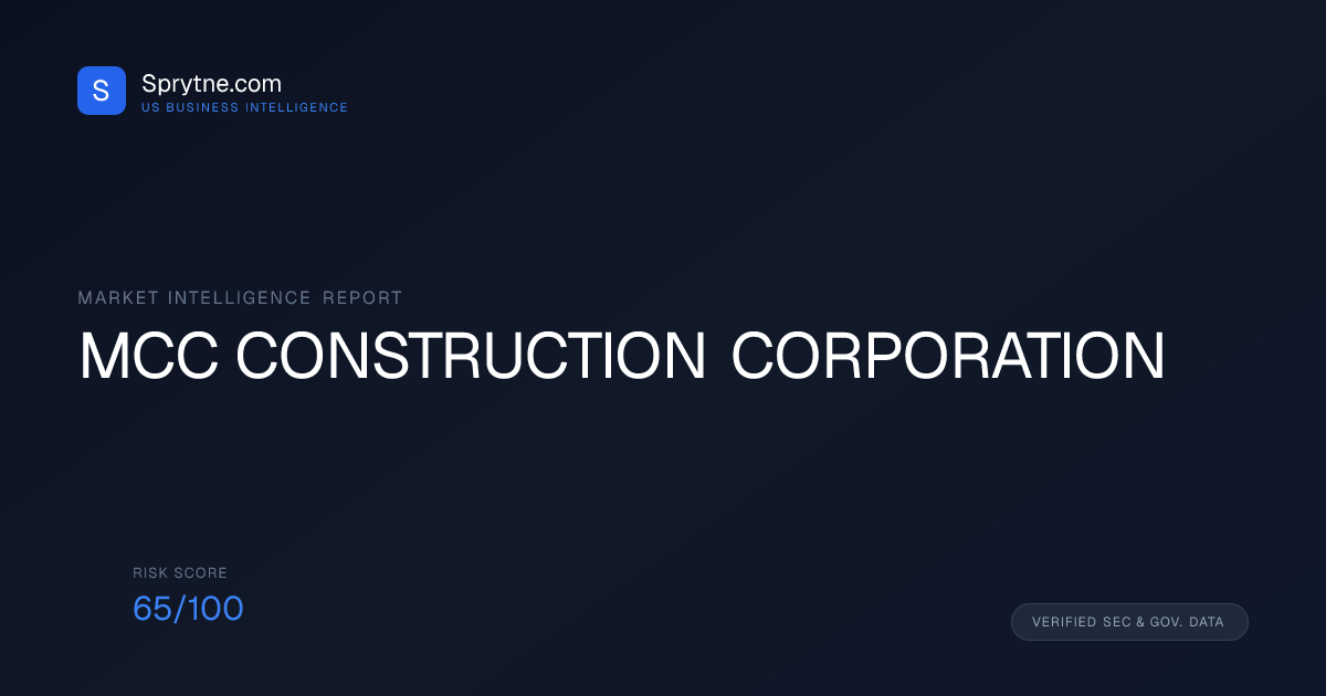 MCC CONSTRUCTION CORPORATION — Federal Contractor Profile & Award Data ...