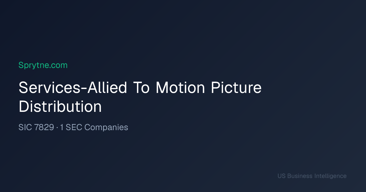Services-Allied To Motion Picture Distribution — 1 SEC Companies | SIC ...