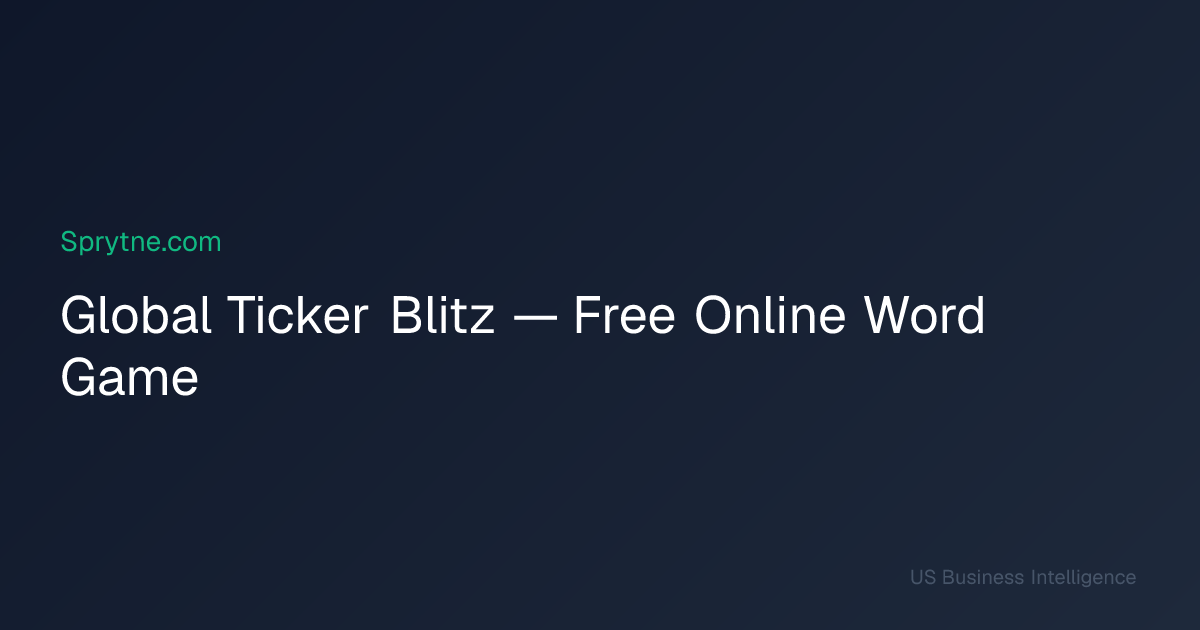 Global Ticker Blitz — Free Online Word Game